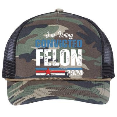 IM Voting Convicted Felon 2024 Funny Political Retro Rope Trucker Hat Cap