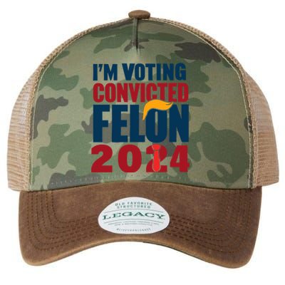 IM Voting Convicted Felon 2024 Graphic Legacy Tie Dye Trucker Hat