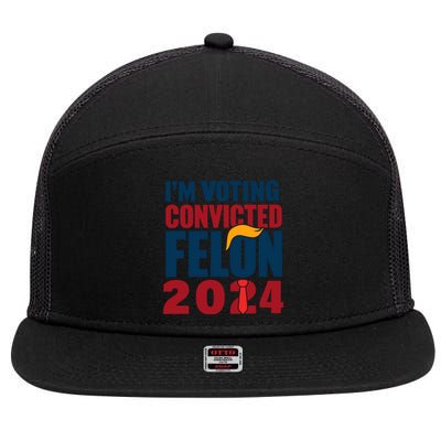 IM Voting Convicted Felon 2024 Graphic 7 Panel Mesh Trucker Snapback Hat