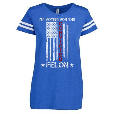 Im Voting Convicted Felon 2024 Pro Trump Usa Flag Enza Ladies Jersey Football T-Shirt