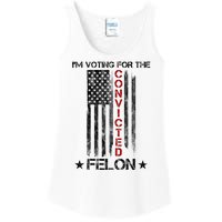 Im Voting Convicted Felon 2024 Pro Trump Usa Flag Ladies Essential Tank