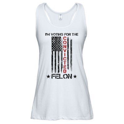 Im Voting Convicted Felon 2024 Pro Trump Usa Flag Ladies Essential Flowy Tank