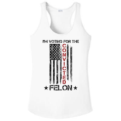 Im Voting Convicted Felon 2024 Pro Trump Usa Flag Ladies PosiCharge Competitor Racerback Tank