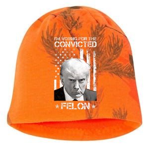 IM Voting Convicted Felon 2024 Trump 2024 Kati - Camo Knit Beanie