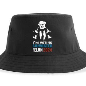 IM Voting Convicted Felon 2024 Trump Funny Quote Sustainable Bucket Hat