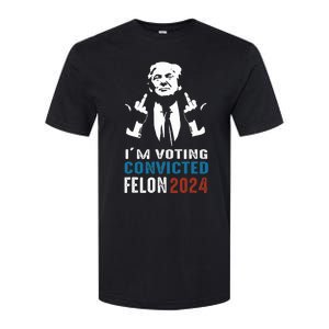 IM Voting Convicted Felon 2024 Trump Funny Quote Softstyle CVC T-Shirt