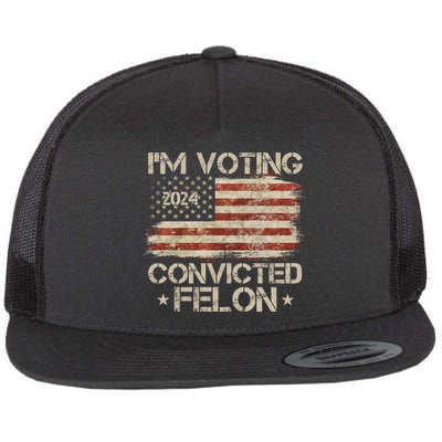 Im Voting Convicted Felon Trump Usa 2024 Vintage Flatbill Hat