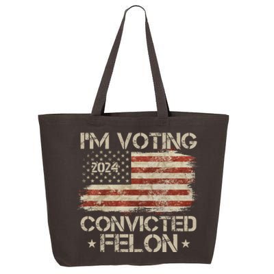 Im Voting Convicted Felon Trump Usa 2024 Vintage 25L Jumbo Tote