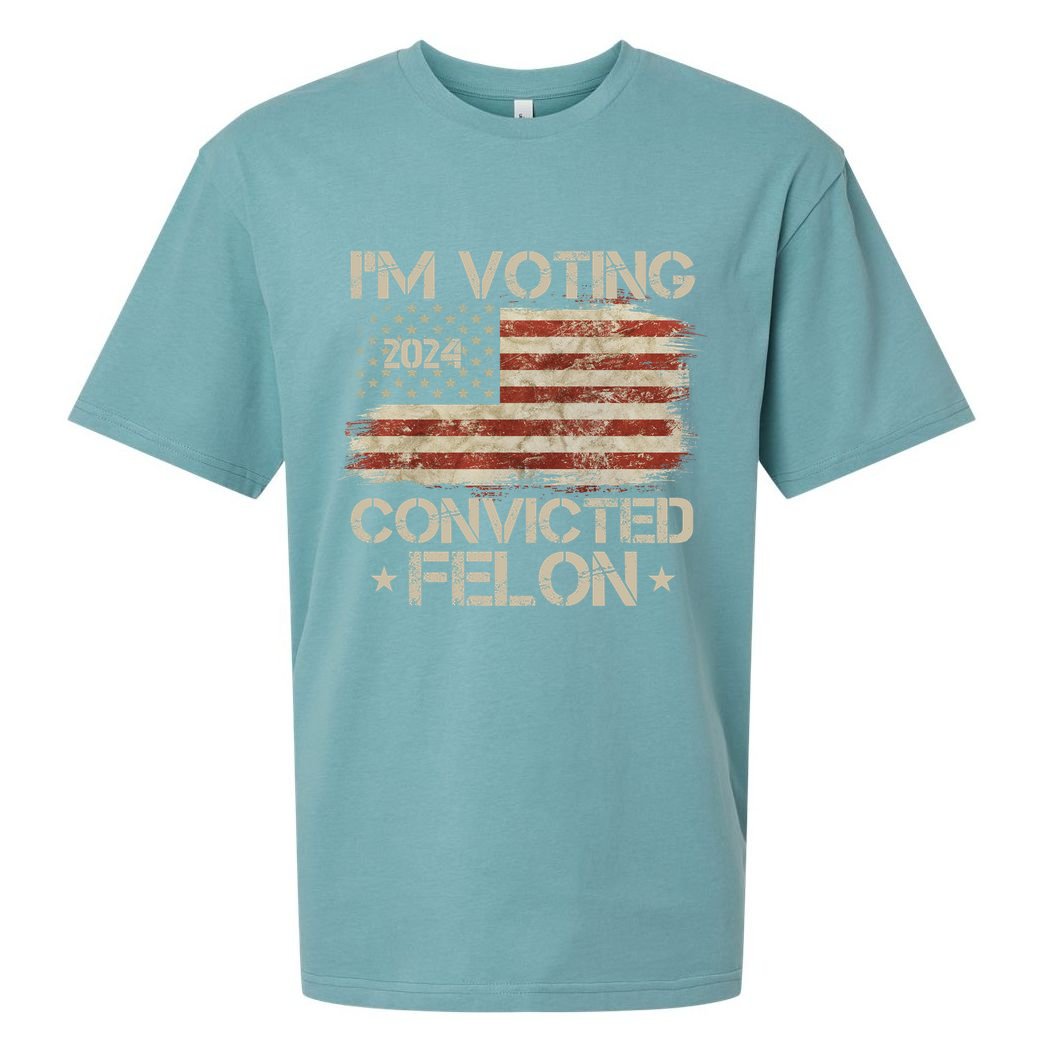 Im Voting Convicted Felon Trump Usa 2024 Vintage Sueded Cloud Jersey T-Shirt
