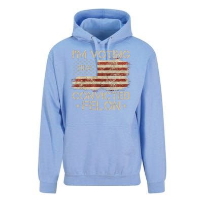 Im Voting Convicted Felon Trump Usa 2024 Vintage Unisex Surf Hoodie