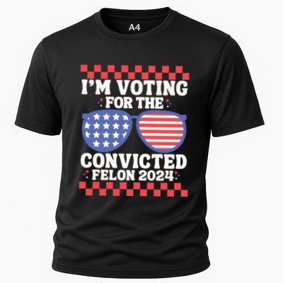 IM Voting Convicted Felon 2024 Usa Flag Sunglasses Groovy Gift Performance Shirt