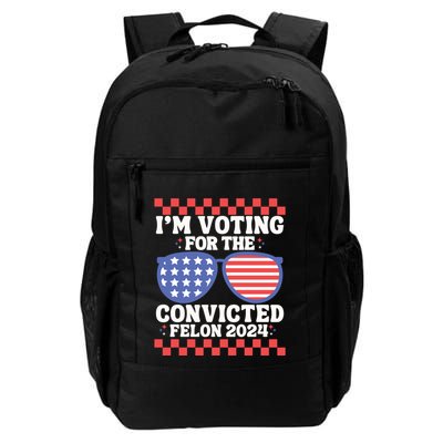 IM Voting Convicted Felon 2024 Usa Flag Sunglasses Groovy Gift Backpack