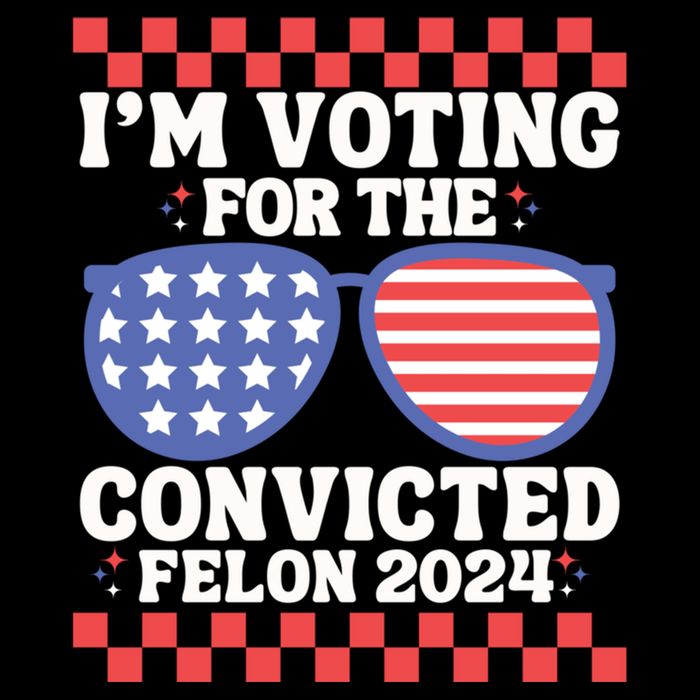 IM Voting Convicted Felon 2024 Usa Flag Sunglasses Groovy Gift Sustainable Bucket Hat