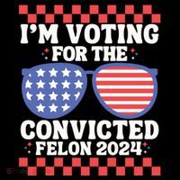 IM Voting Convicted Felon 2024 Usa Flag Sunglasses Groovy Gift Drawstring Bag
