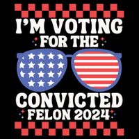 IM Voting Convicted Felon 2024 Usa Flag Sunglasses Groovy Gift Flat Bill Trucker Hat