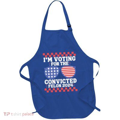 IM Voting Convicted Felon 2024 Usa Flag Sunglasses Groovy Gift Apron