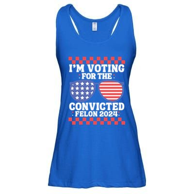 IM Voting Convicted Felon 2024 Usa Flag Sunglasses Groovy Gift Ladies Essential Flowy Tank