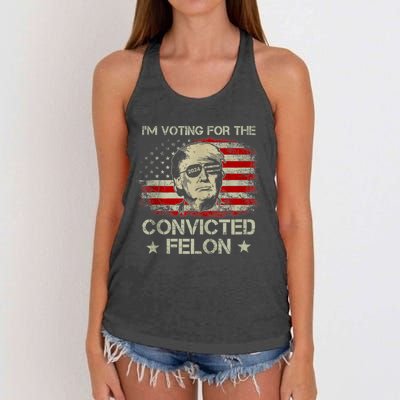 Im Voting Convicted Felon 2024 Trump 2024 Convicted Felon Women's Knotted Racerback Tank