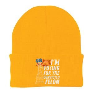 IM Voting Convicted Felon Funny Pro Trump 2024 Funny Gift Knit Cap Winter Beanie