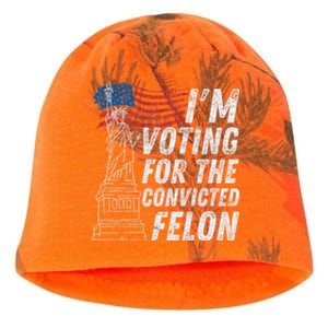 IM Voting Convicted Felon Funny Pro Trump 2024 Funny Gift Kati - Camo Knit Beanie