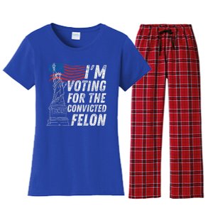 IM Voting Convicted Felon Funny Pro Trump 2024 Funny Gift Women's Flannel Pajama Set