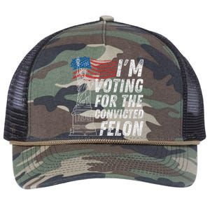 IM Voting Convicted Felon Funny Pro Trump 2024 Funny Gift Retro Rope Trucker Hat Cap