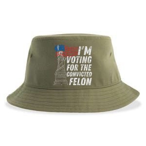 IM Voting Convicted Felon Funny Pro Trump 2024 Funny Gift Sustainable Bucket Hat