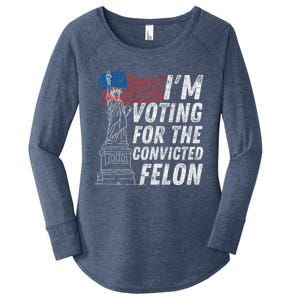 IM Voting Convicted Felon Funny Pro Trump 2024 Funny Gift Women's Perfect Tri Tunic Long Sleeve Shirt