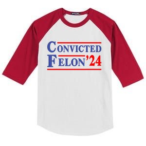 IM Voting Convicted Felon 2024 Trump 2024 Convicted Felon Kids Colorblock Raglan Jersey