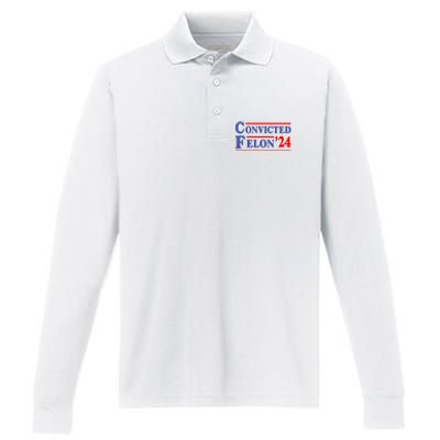 IM Voting Convicted Felon 2024 Trump 2024 Convicted Felon Performance Long Sleeve Polo