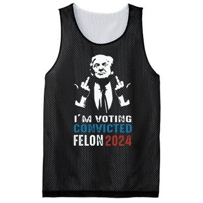 Im Voting Convicted Felon 2024 Trump Funny Quote Mesh Reversible Basketball Jersey Tank