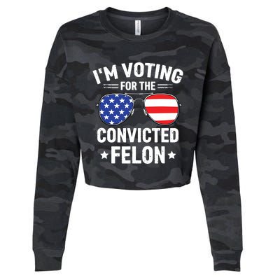 Im Voting Convicted Felon Funny Pro Trump 2024 Cropped Pullover Crew