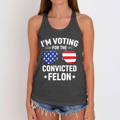 Im Voting Convicted Felon Funny Pro Trump 2024 Women's Knotted Racerback Tank