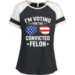 Im Voting Convicted Felon Funny Pro Trump 2024 Enza Ladies Jersey Colorblock Tee