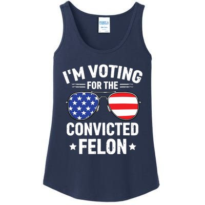 Im Voting Convicted Felon Funny Pro Trump 2024 Ladies Essential Tank