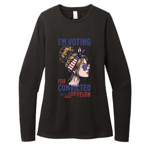 IM Voting Convicted Felon In 2024 Messy Bun Gift Womens CVC Long Sleeve Shirt