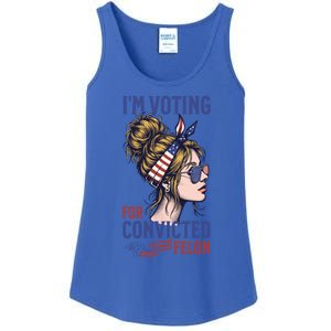 IM Voting Convicted Felon In 2024 Messy Bun Gift Ladies Essential Tank