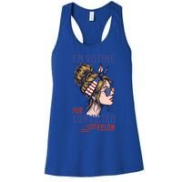 IM Voting Convicted Felon In 2024 Messy Bun Gift Women's Racerback Tank