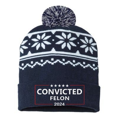 I Voted Convicted Felon 2024 Pro Trump Supporters Campaign USA-Made Snowflake Beanie