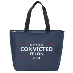 I Voted Convicted Felon 2024 Pro Trump Supporters Campaign Zip Tote Bag