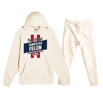 IM Voting Convicted Felon 2024 Trump 2024 Convicted Felon Premium Hooded Sweatsuit Set