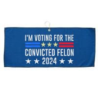 IM Voting Convicted Felon 2024 Messy Bun Funny Fellon 2024 Large Microfiber Waffle Golf Towel