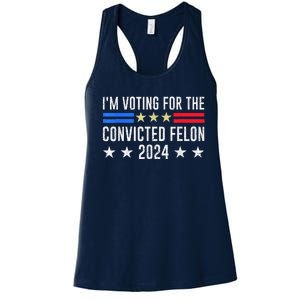 IM Voting Convicted Felon 2024 Messy Bun Funny Fellon 2024 Women's Racerback Tank