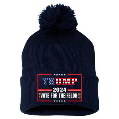 IM Voting Convicted Felon 2024 Still Vote Donald Trump 2024 Pom Pom 12in Knit Beanie