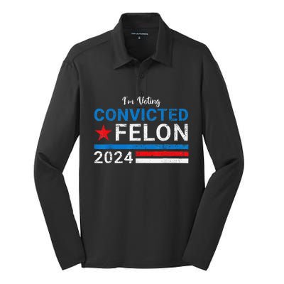 IM Voting Convicted Felon 2024 Silk Touch Performance Long Sleeve Polo