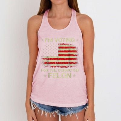 IM Voting Convicted Felon 2024 Women's Knotted Racerback Tank