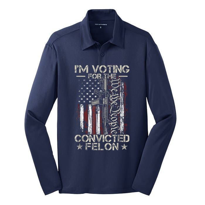 IM Voting Convicted Felon 2024 Convicted Felon 2024 Silk Touch Performance Long Sleeve Polo