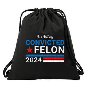 IM Voting Convicted Felon 2024 Drawstring Bag