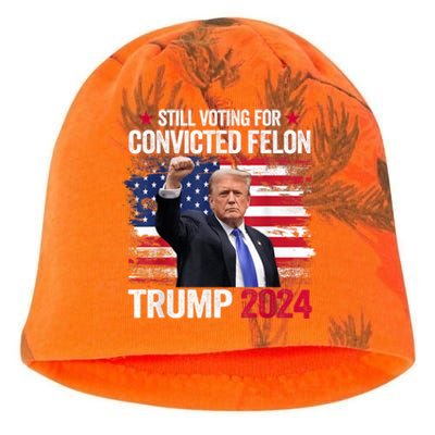 IM Voting Convicted Felon 2024 Trump 2024 Convicted Felon Kati - Camo Knit Beanie