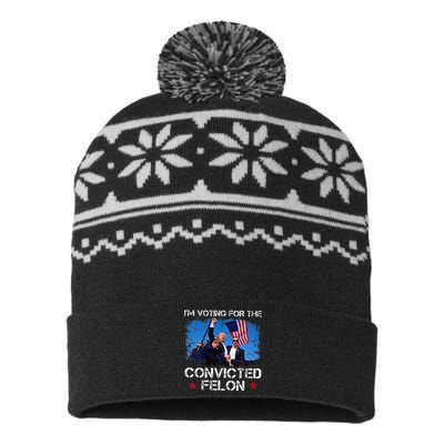 IM Voting Convicted Felon 2024 Trump 2024 Convicted Felon USA-Made Snowflake Beanie